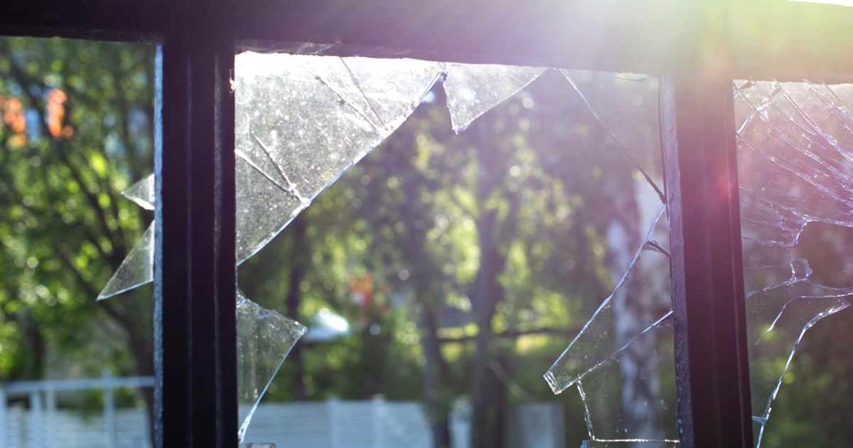 A broken window